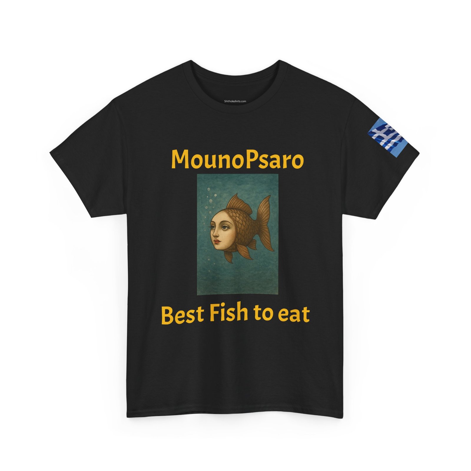 Graphic Tee — “MounoPsaro Best Fish to Eat” Fish Art T-Shirt - Image 3