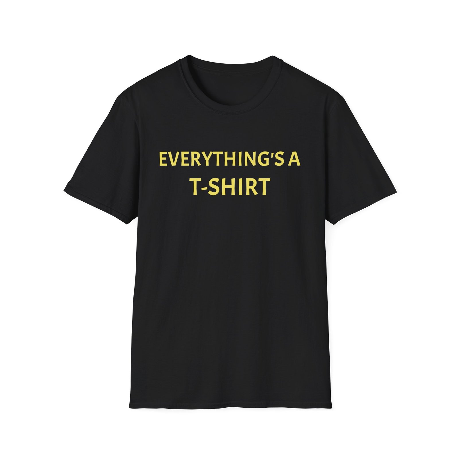 Everything's A T-Shirt" Graphic Tee — "Idea" Back Print, Minimal Yellow Slogan T-Shirt