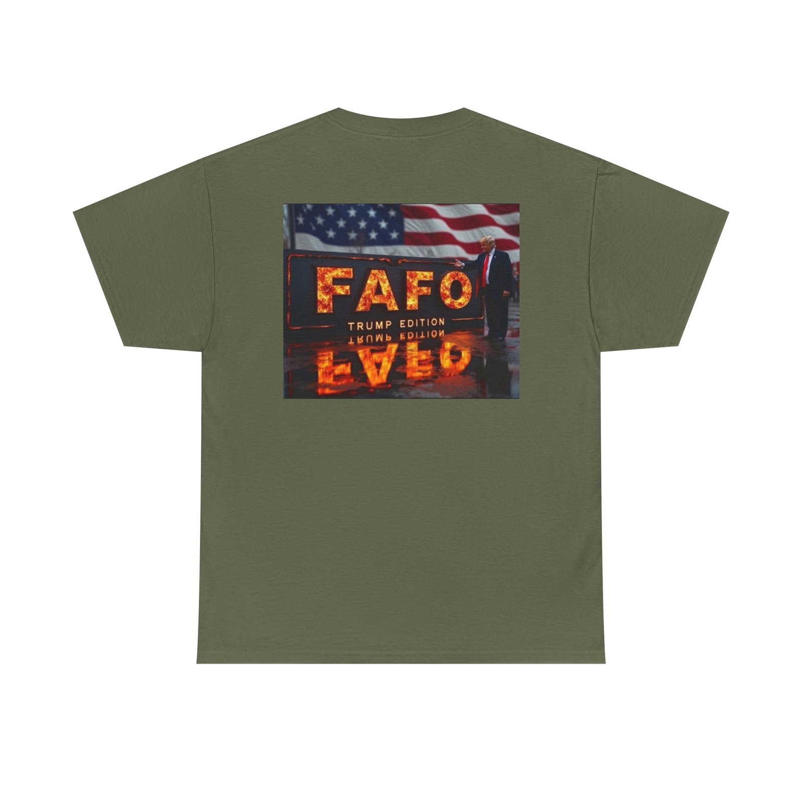FAFO Lived Graphic Tee — American Flag Trump Edition Back Print - Image 6