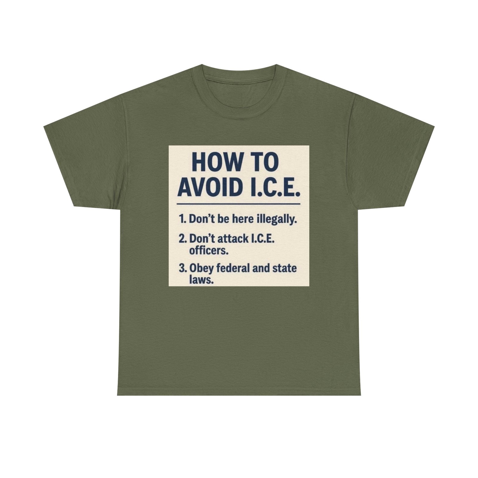 Political Statement T-Shirt — “How to Avoid I.C.E.” List Tee - Image 5