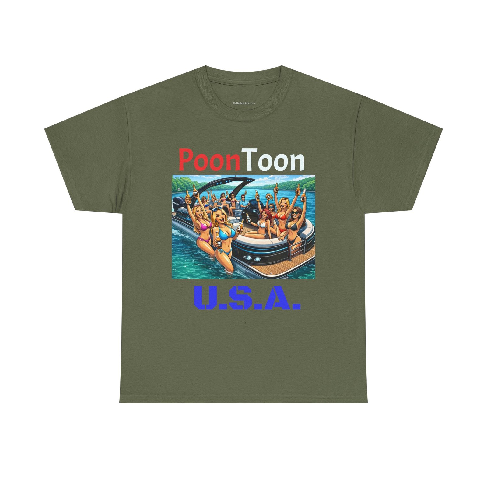 Party Boat Tee — "PoonToon U.S.A." Graphic T-Shirt - Image 5