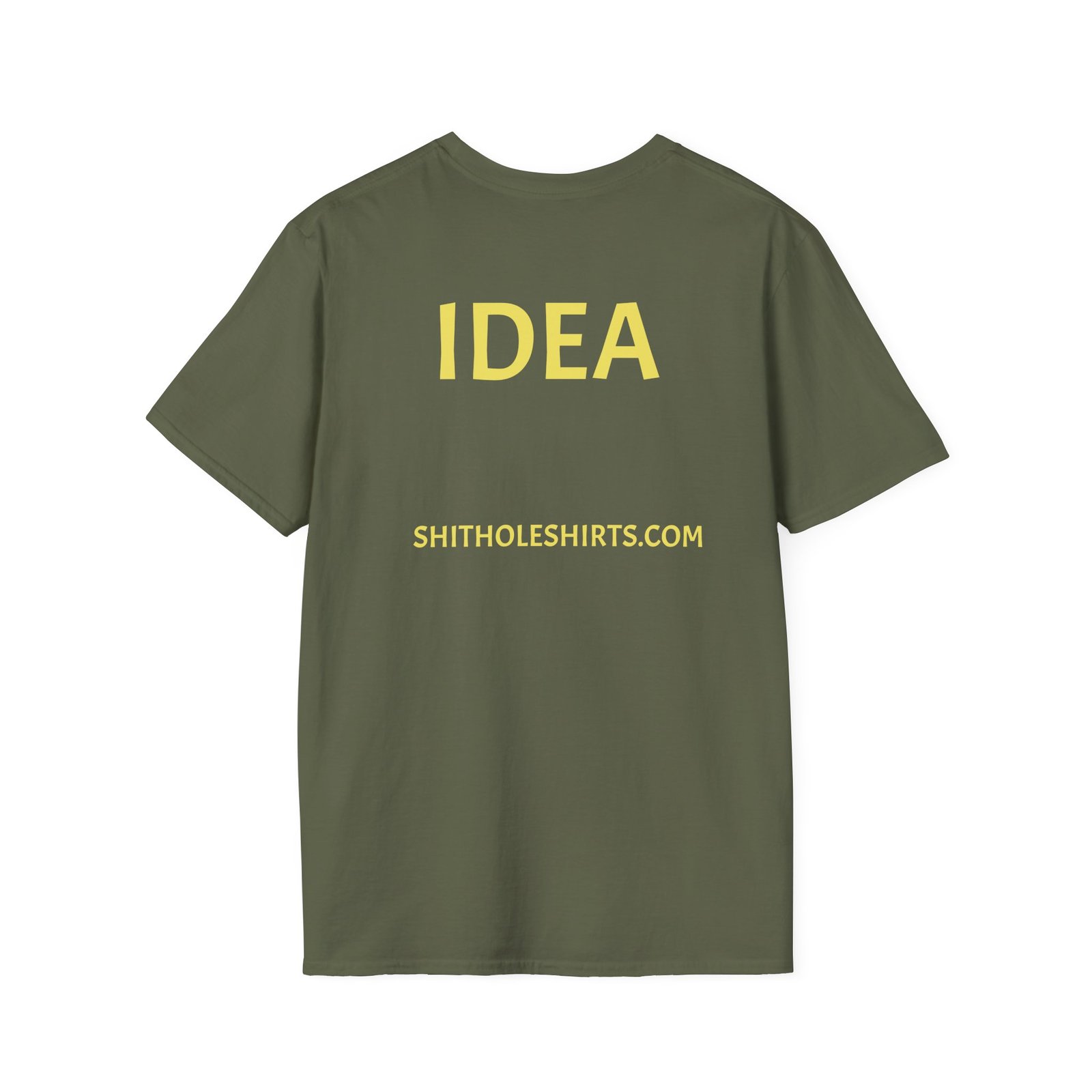 Everything's A T-Shirt" Graphic Tee — "Idea" Back Print, Minimal Yellow Slogan T-Shirt - Image 10