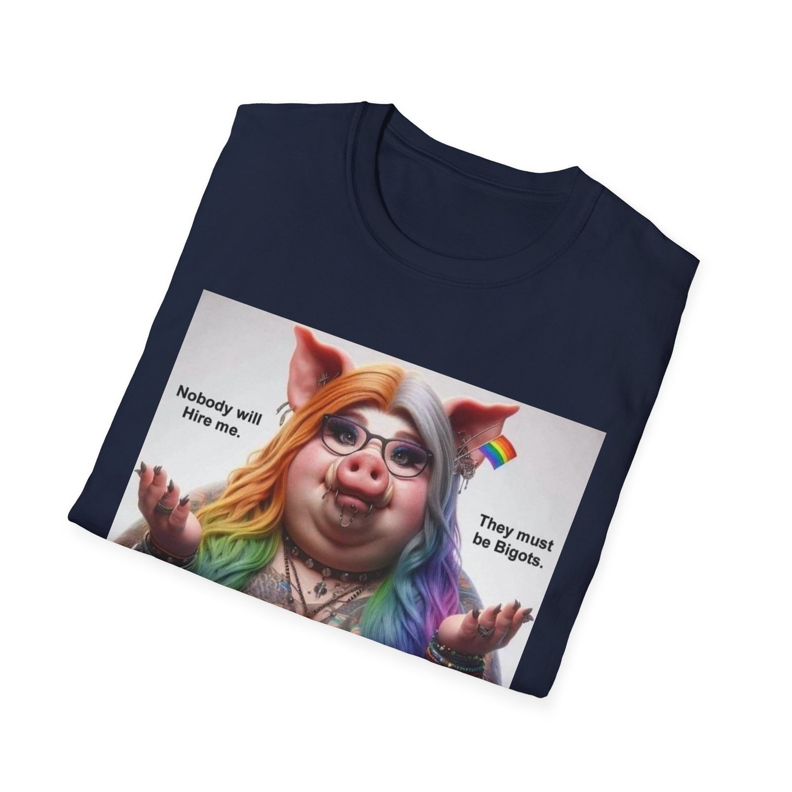Political Satire T-Shirt — "Liberals" Rainbow Pig Design - Image 20