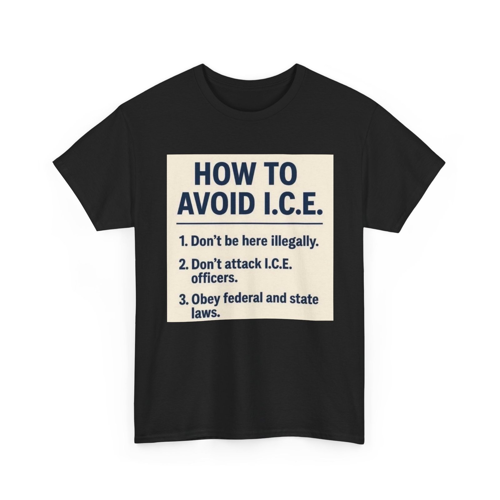 Political Statement T-Shirt — “How to Avoid I.C.E.” List Tee - Image 3