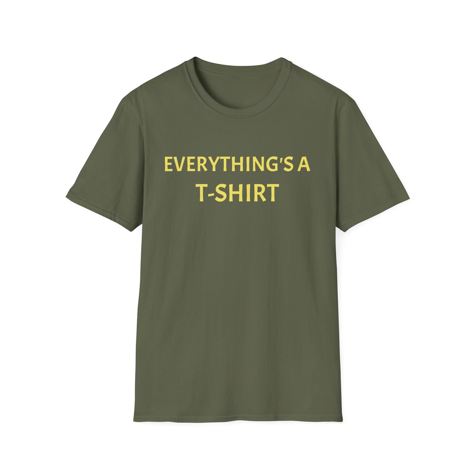 Everything's A T-Shirt" Graphic Tee — "Idea" Back Print, Minimal Yellow Slogan T-Shirt - Image 9