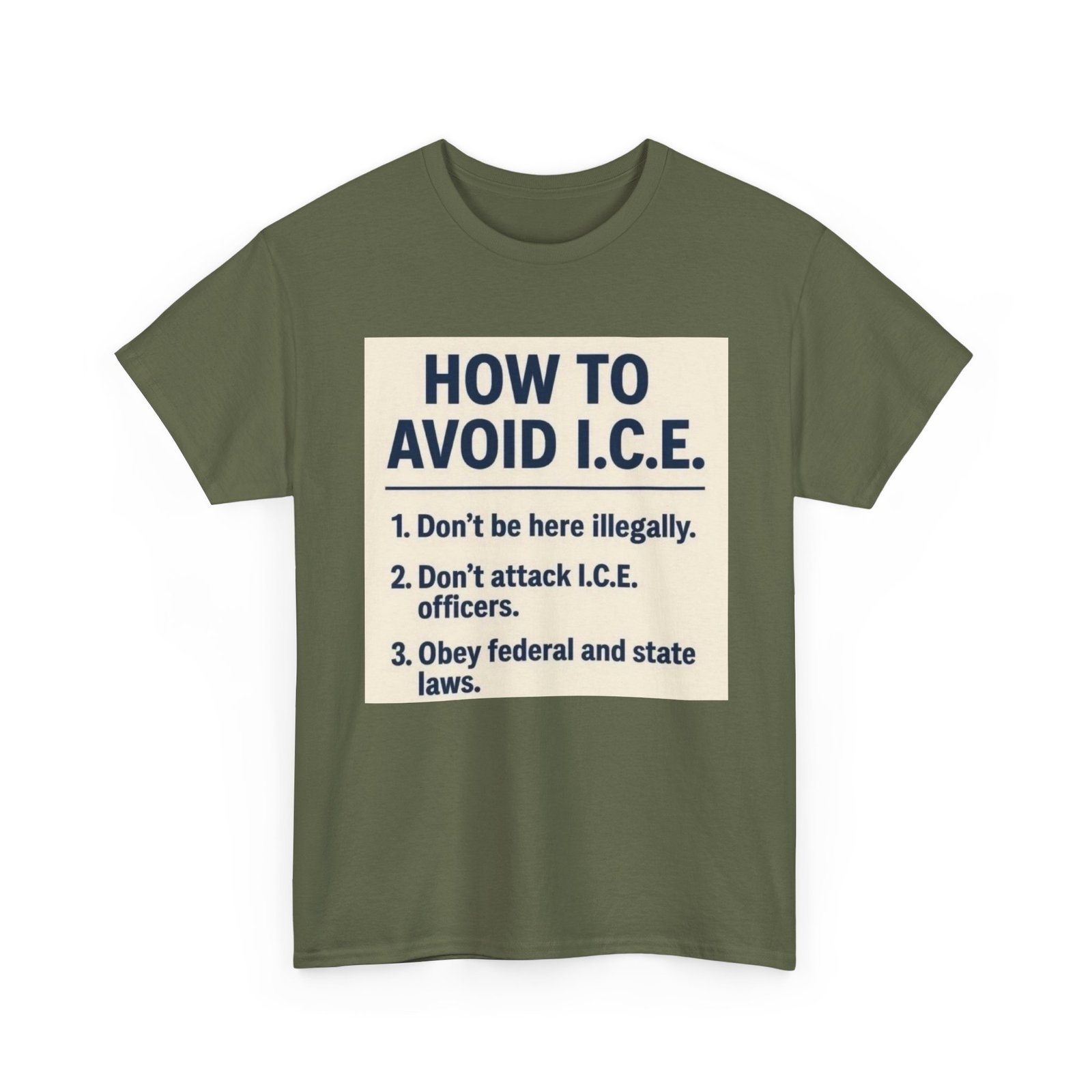 Political Statement T-Shirt — “How to Avoid I.C.E.” List Tee - Image 7