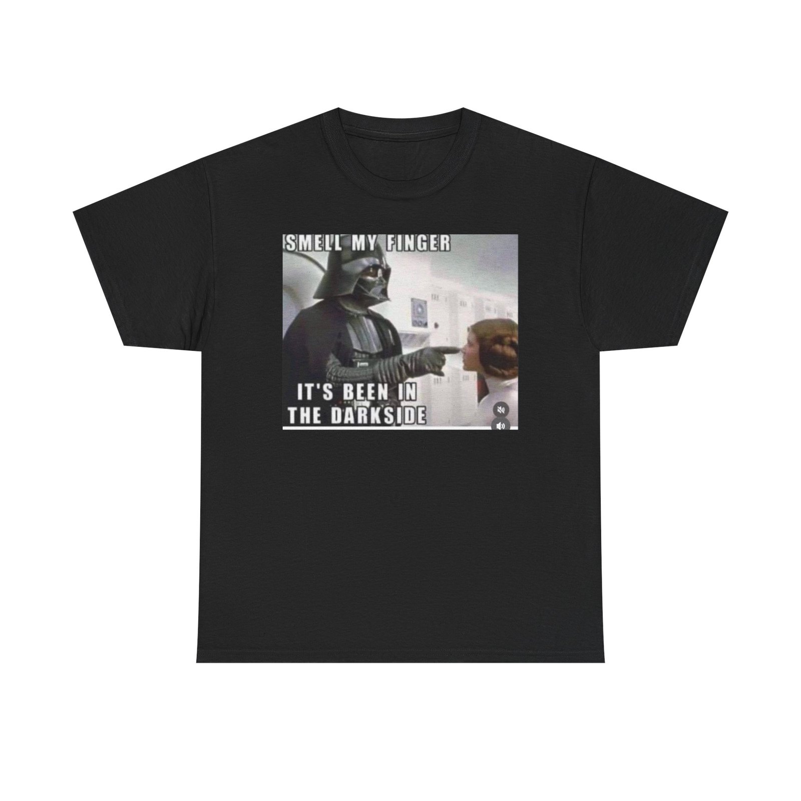 Darth Vader Meme Tee — "I Smell My Finger, It's Been in the Dark Side" Funny Star Wars T-Shirt
