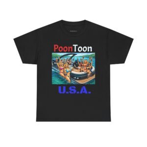 Party Boat Tee — "PoonToon U.S.A." Graphic T-Shirt