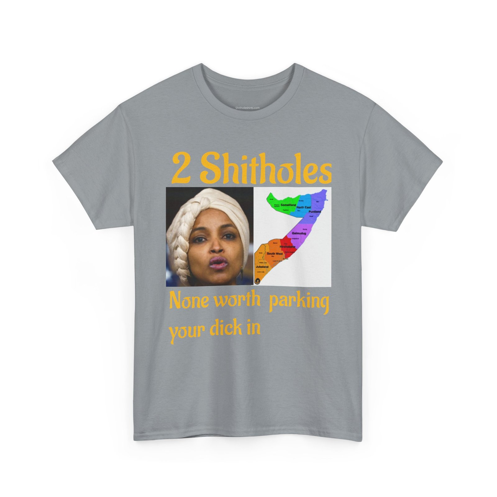 Graphic Tee — "2 Shitholes: None Worth Parking Your Dick In" Provocative Political Shirt - Image 11