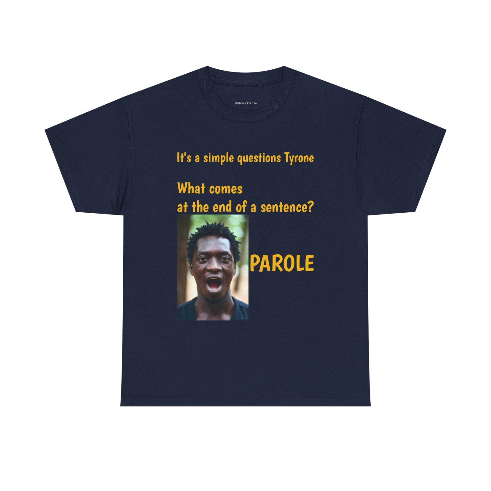 Parole Joke T-Shirt — "What comes at the end of a sentence? PAROLE" Graphic Tee - Image 17
