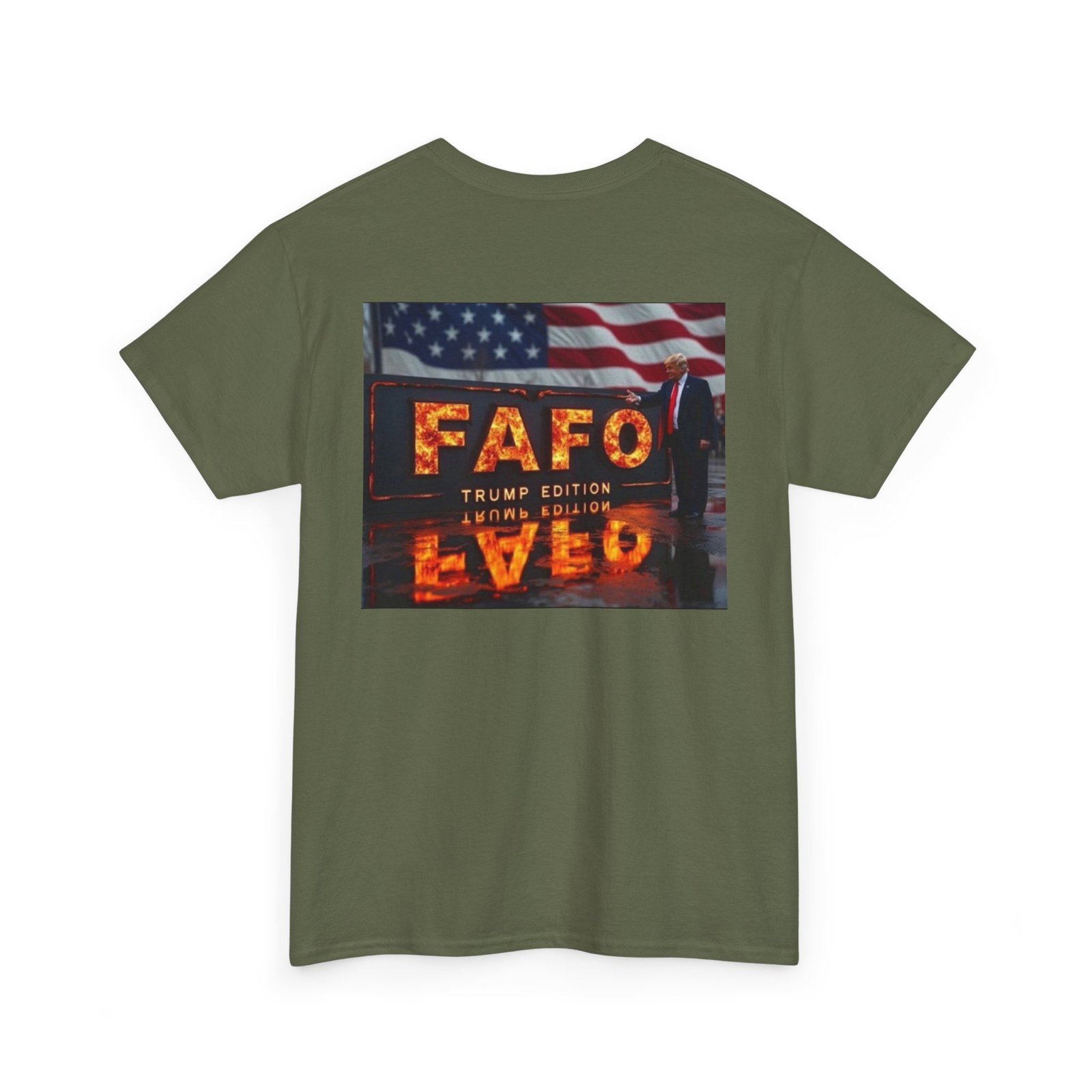 FAFO Lived Graphic Tee — American Flag Trump Edition Back Print - Image 8