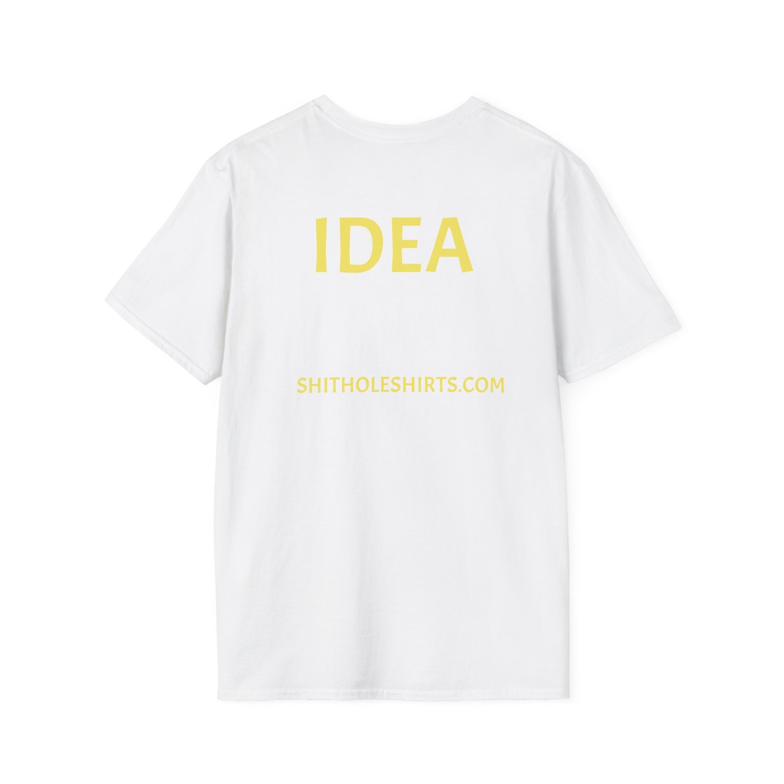 Everything's A T-Shirt" Graphic Tee — "Idea" Back Print, Minimal Yellow Slogan T-Shirt - Image 6