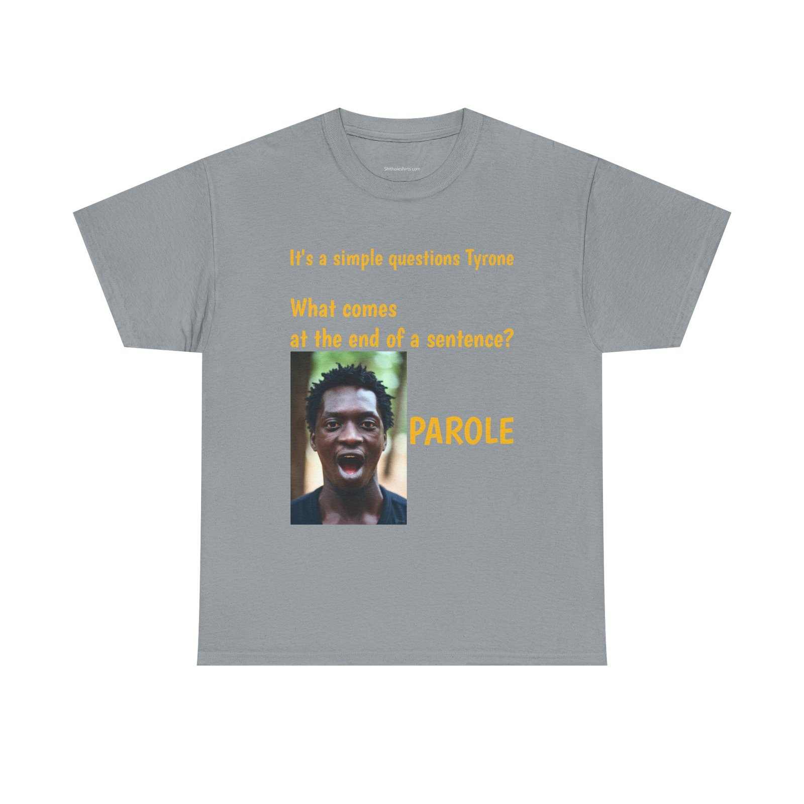 Parole Joke T-Shirt — "What comes at the end of a sentence? PAROLE" Graphic Tee - Image 13
