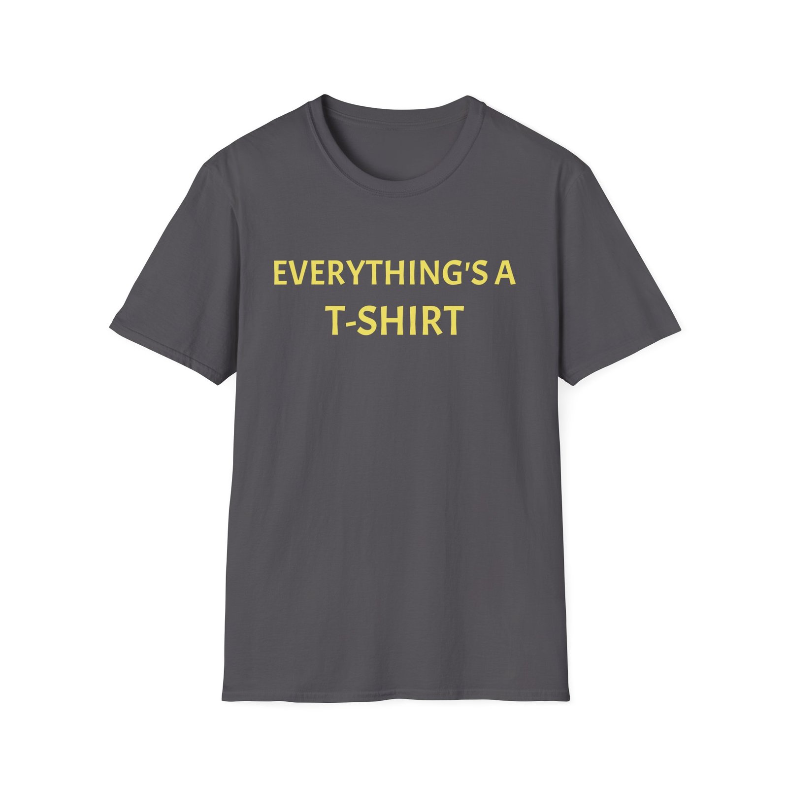 Everything's A T-Shirt" Graphic Tee — "Idea" Back Print, Minimal Yellow Slogan T-Shirt - Image 13