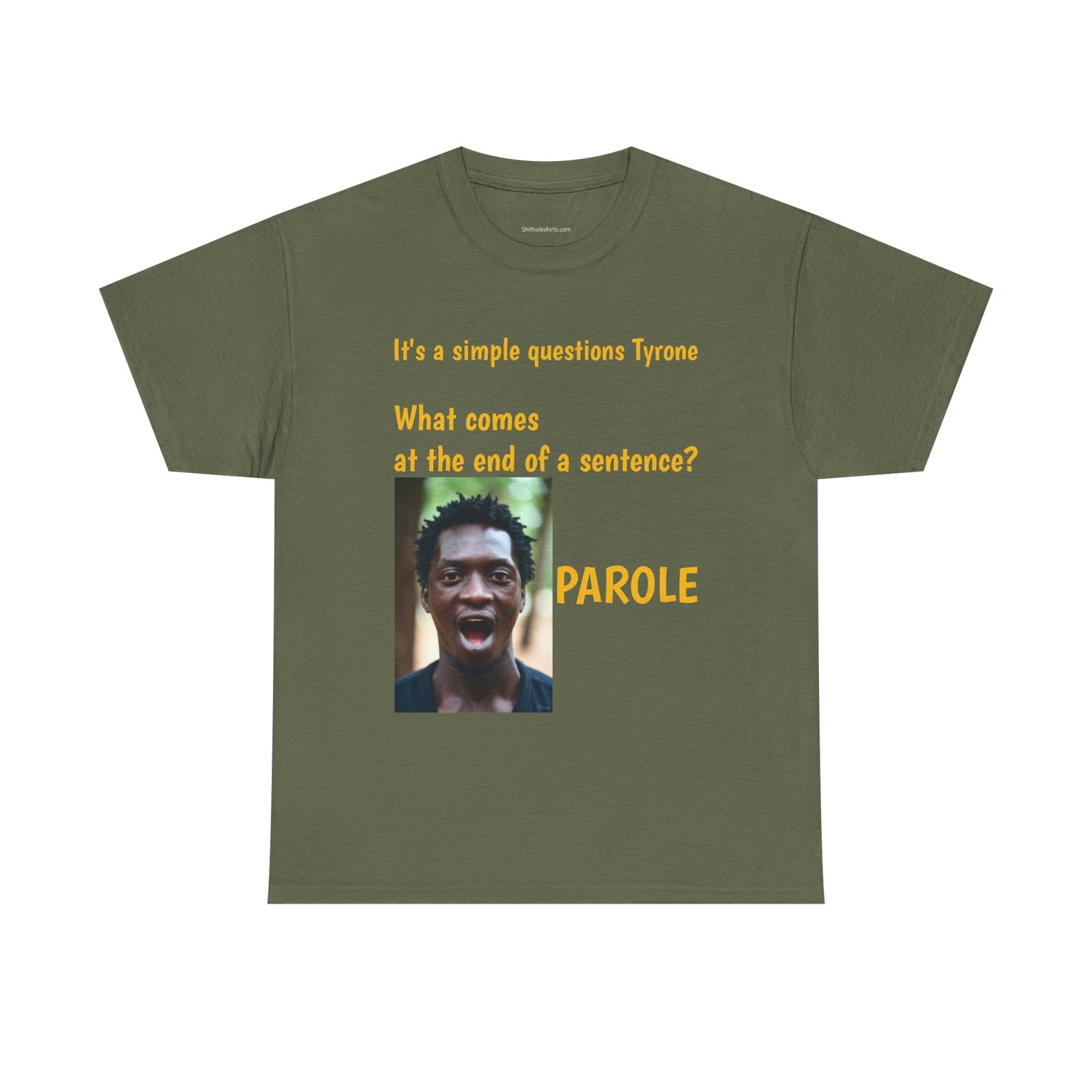 Parole Joke T-Shirt — "What comes at the end of a sentence? PAROLE" Graphic Tee - Image 9