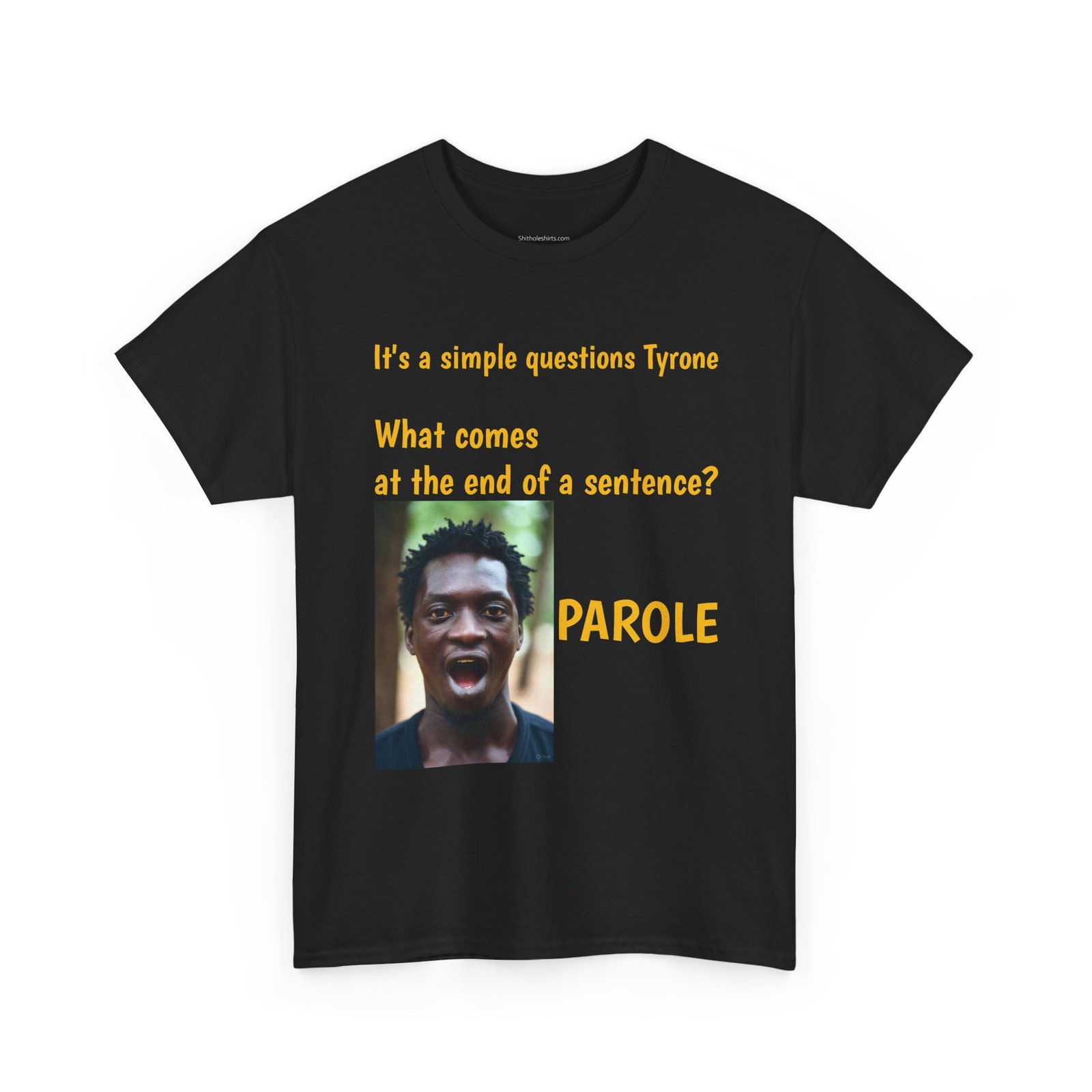 Parole Joke T-Shirt — "What comes at the end of a sentence? PAROLE" Graphic Tee - Image 3