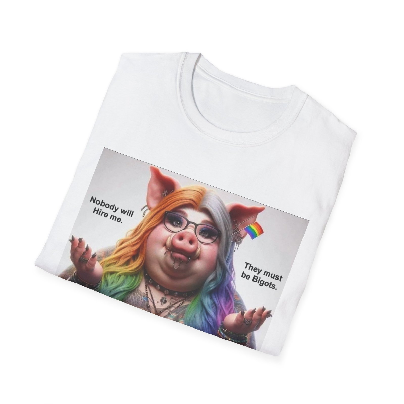 Political Satire T-Shirt — "Liberals" Rainbow Pig Design - Image 8