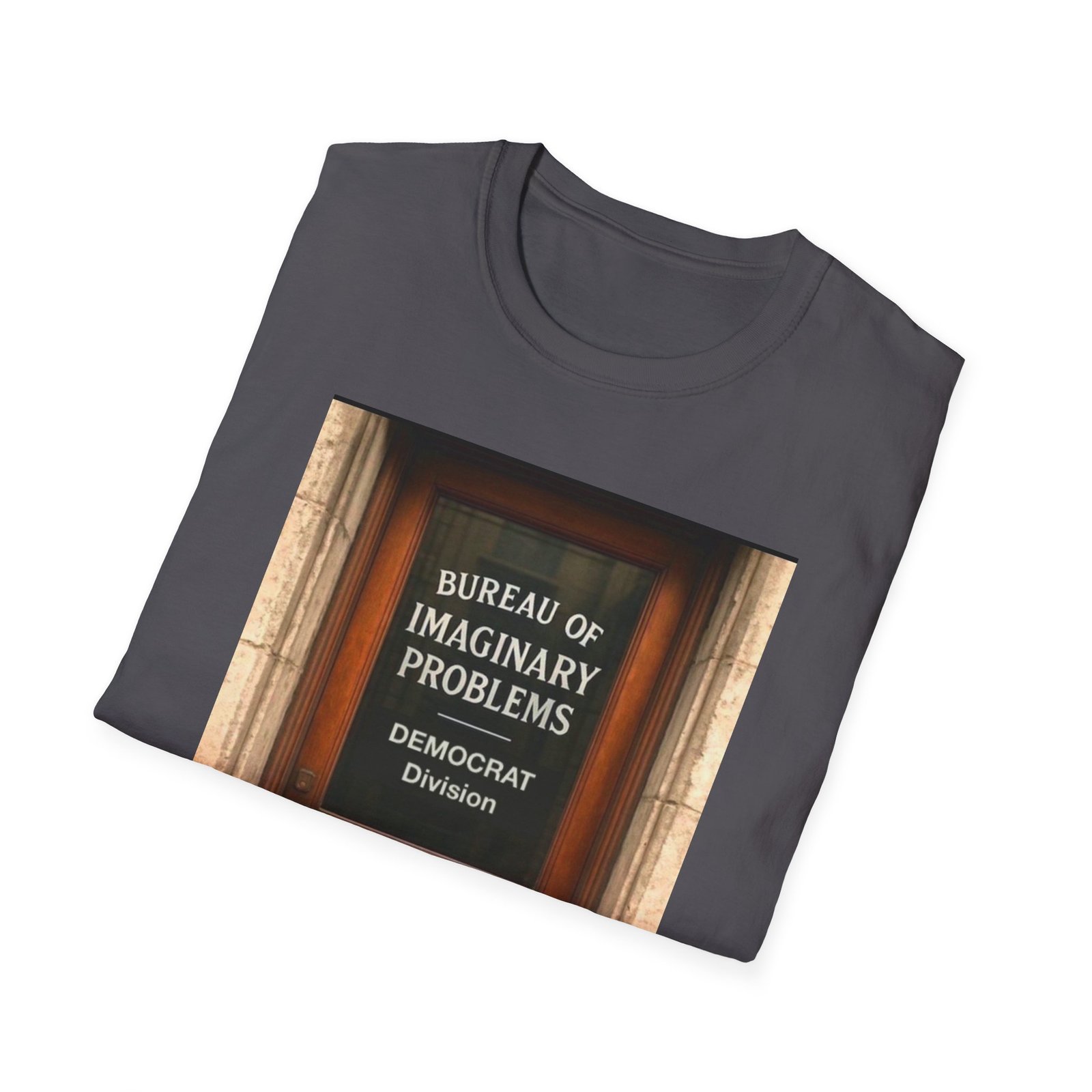 T-Shirt — "Bureau of Imaginary Problems" Vintage Door Political Humor Tee - Image 16