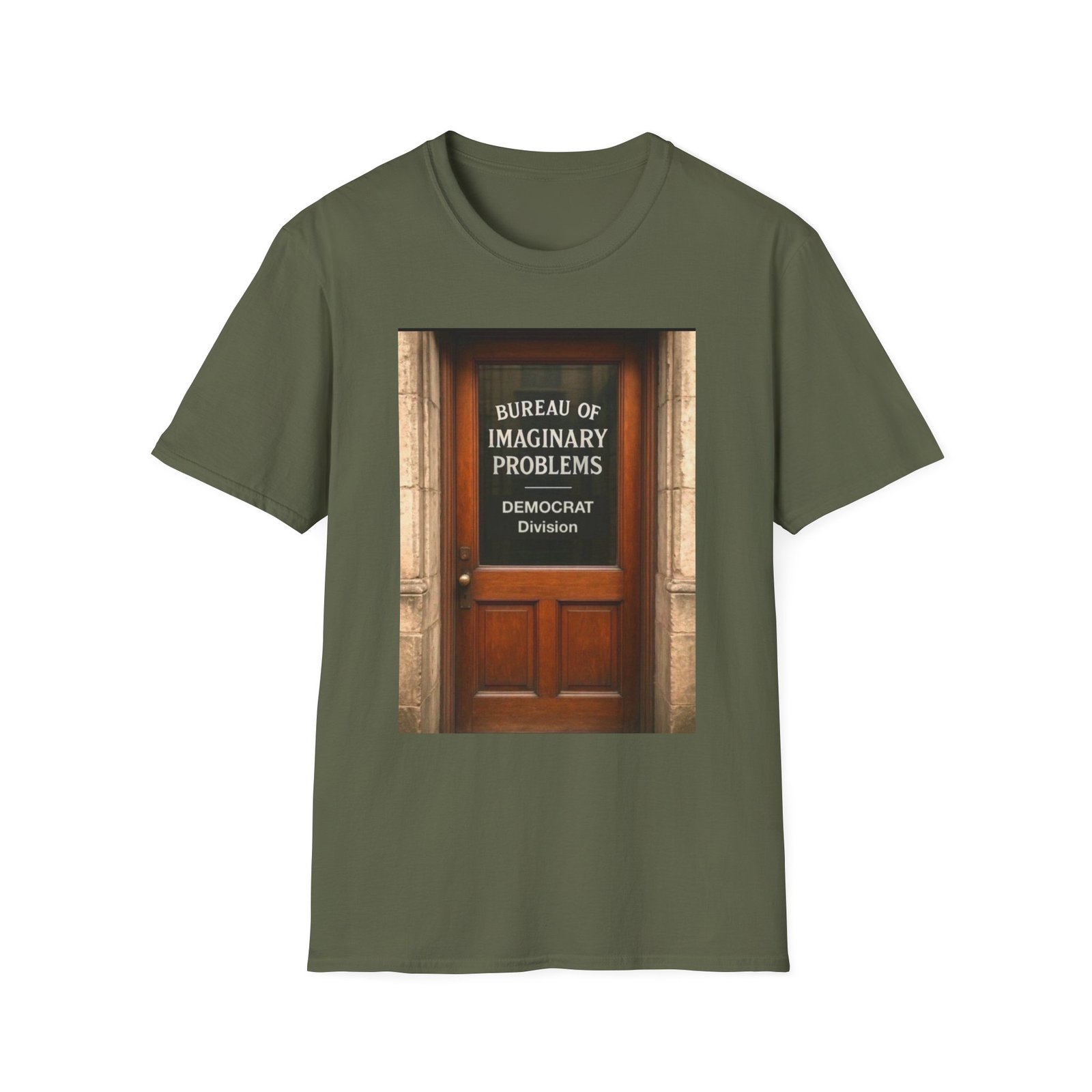T-Shirt — "Bureau of Imaginary Problems" Vintage Door Political Humor Tee - Image 9