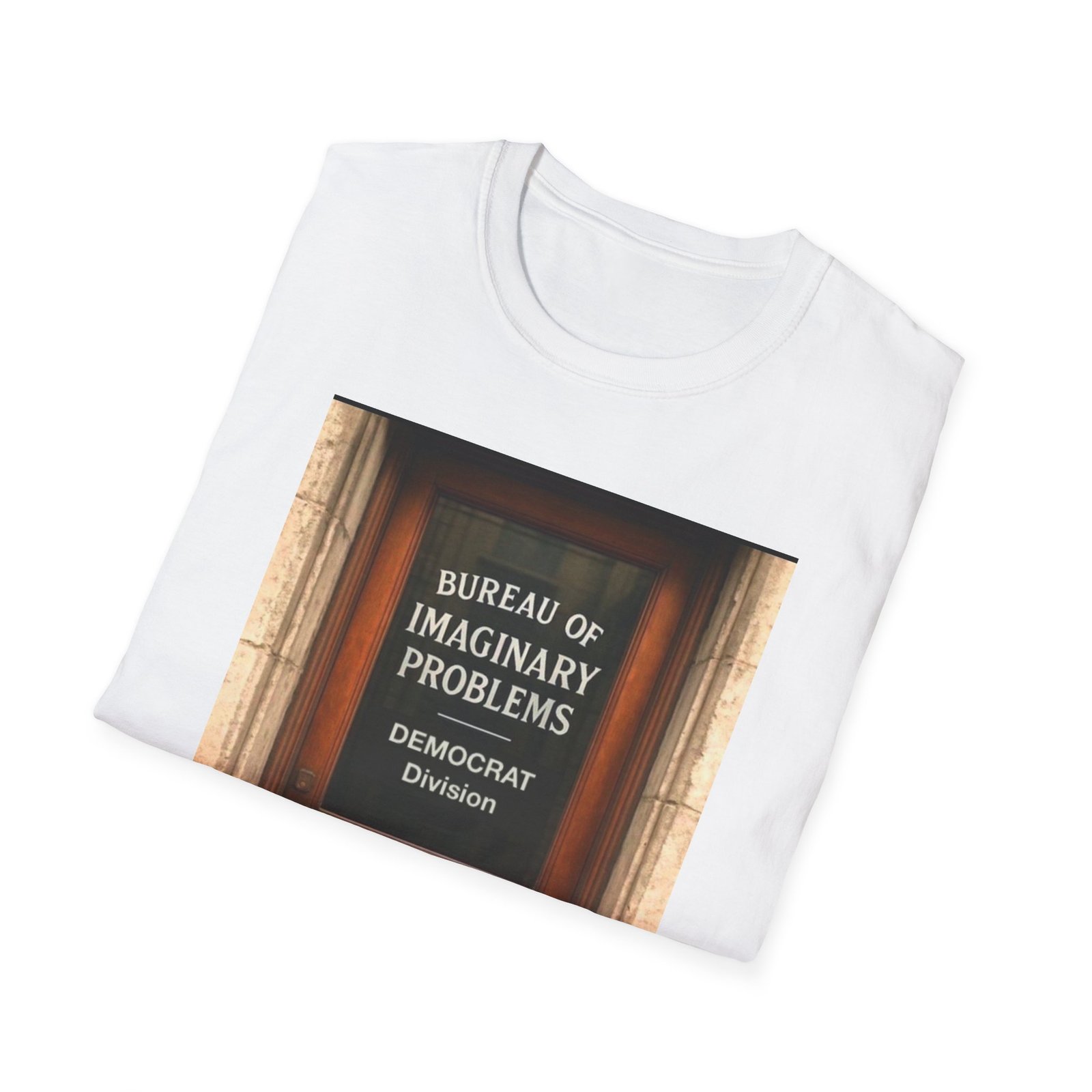 T-Shirt — "Bureau of Imaginary Problems" Vintage Door Political Humor Tee - Image 8
