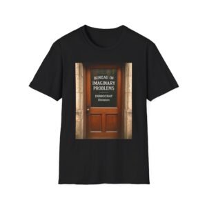 T-Shirt — "Bureau of Imaginary Problems" Vintage Door Political Humor Tee