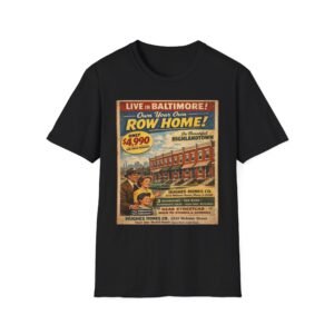 Baltimore 'Row Home' Vintage Poster T-Shirt