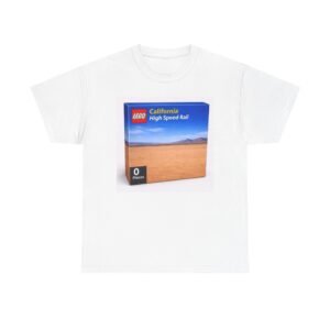California High Speed Rail Tee — '0 Pieces' Box Design Cotton T‑Shirt