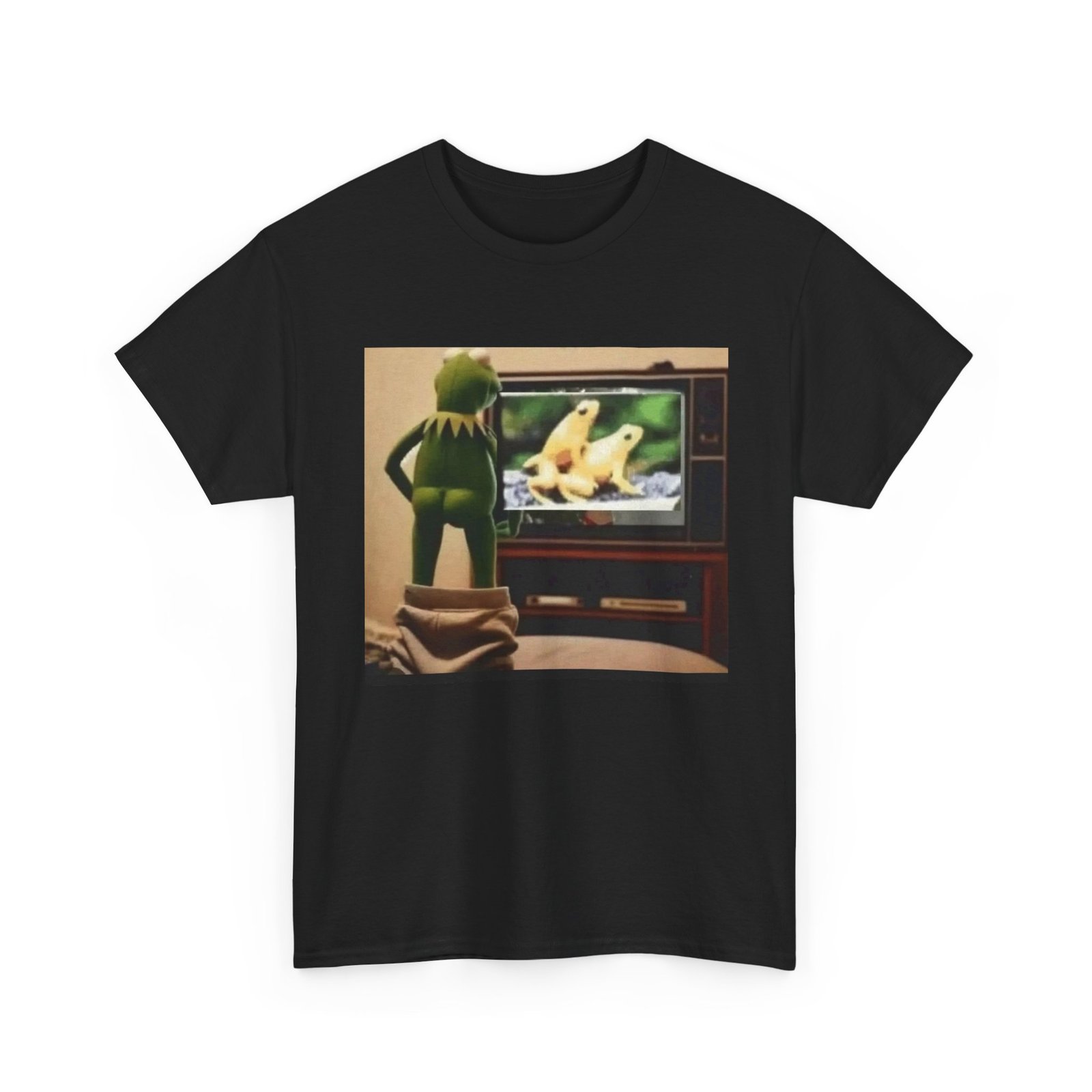 Kermit Watching TV Meme Tee - Funny Kermit Frog Graphic T-Shirt