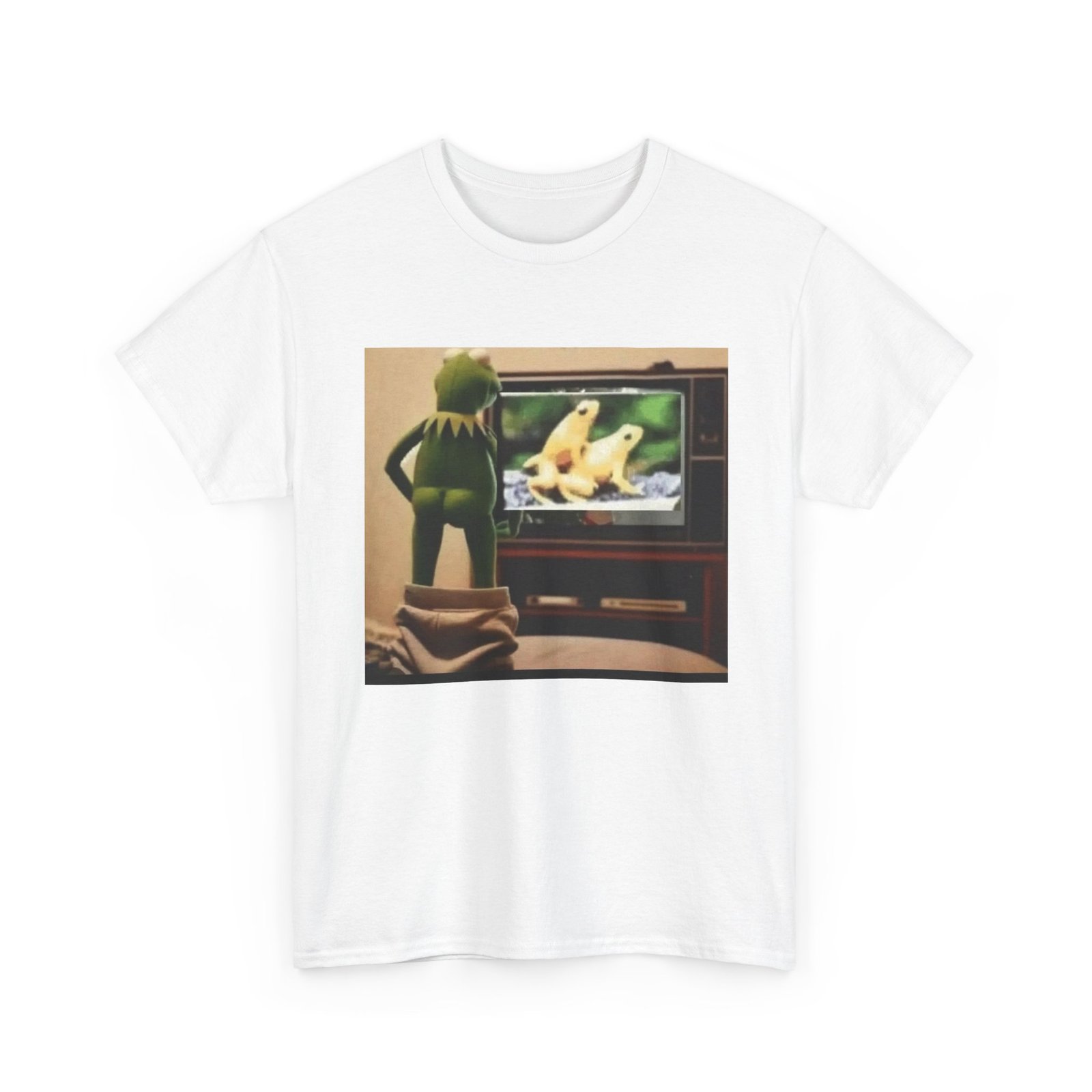 Kermit Watching TV Meme Tee - Funny Kermit Frog Graphic T-Shirt - Image 5