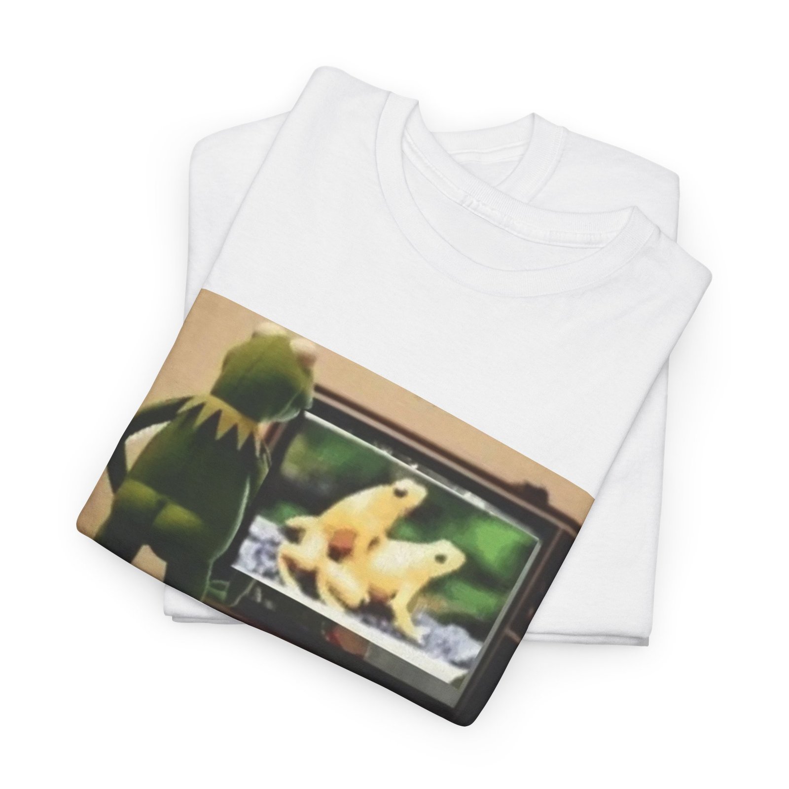 Kermit Watching TV Meme Tee - Funny Kermit Frog Graphic T-Shirt - Image 7